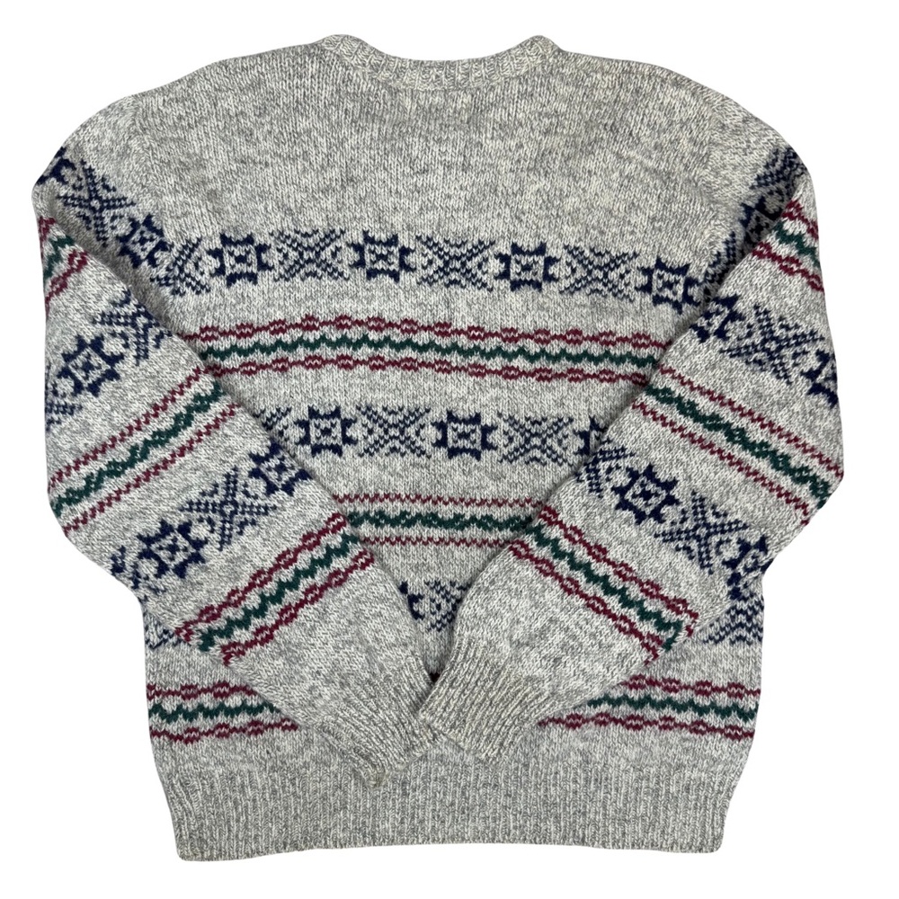 Vintage Grandpa Sweater Medium Wool Nylon Made in U.S.A. Holiday VTG Warm - Picture 4 of 6